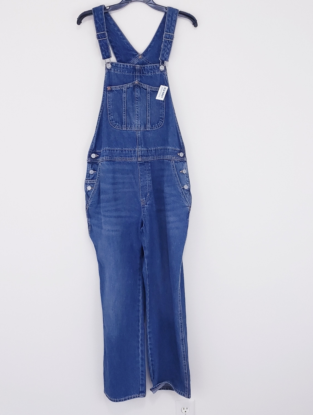 Old Navy Straight Leg Slouchy Overalls New With Tags True Blue Size 12 NEW NWT - Picture 3 of 10